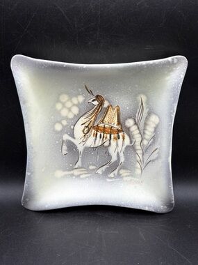 Sascha Brastoff Vintage Mid Century Modern MCM Hand Painted Pottery Camel Dish